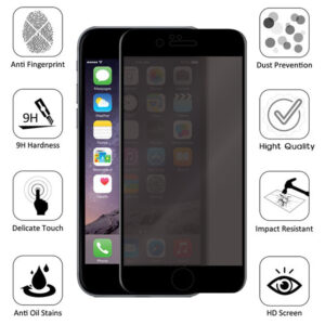 Folie Anti-Spy compatibila cu Apple iPhone 7, COMANDO Privacy, Filtru de confidentialitate, Protectie intimitate, Calitate japoneza, Adeziv complet, Negru - 3