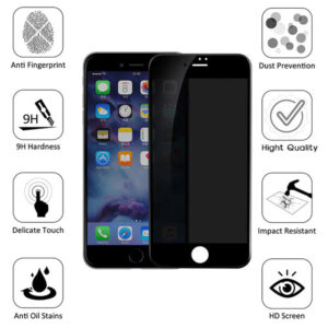 Folie Anti-Spy compatibila cu Apple iPhone 8, COMANDO Privacy, Filtru de confidentialitate, Protectie intimitate, Calitate japoneza, Adeziv complet, Negru - 3