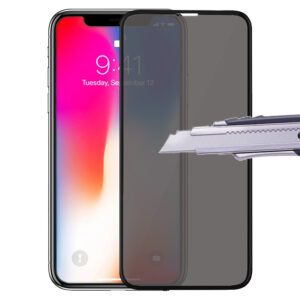 Folie Anti-Spy compatibila cu Apple iPhone X| iPhone XS, COMANDO Privacy, Filtru de confidentialitate, Protectie intimitate, Calitate japoneza, Adeziv complet, Negru - 2