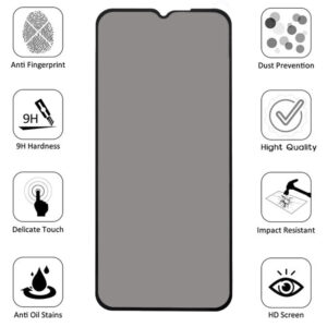 Folie Anti-Spy compatibila cu Samsung Galaxy A02s, COMANDO Privacy, Filtru de confidentialitate, Protectie intimitate, Calitate japoneza, Adeziv complet, Negru - 3