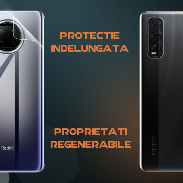 Folie InvisibleBack compatibila cu OnePlus 10 Pro, Protectie carcasa spate, Polimer siliconic, Adeziv premium, Montare usoara, Fara lichid, Regenerabila, Full Glue - 5