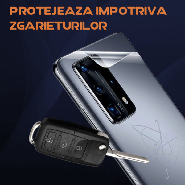 Folie InvisibleBack compatibila cu OnePlus 6T McLaren, Protectie carcasa spate, Polimer siliconic, Adeziv premium, Montare usoara, Fara lichid, Regenerabila, Full Glue - 4