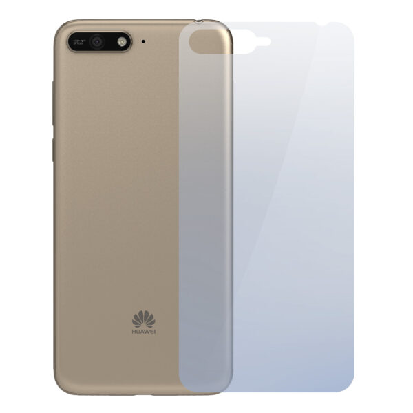 Folie InvisibleBack compatibila cu Huawei Y6 (2018), Protectie carcasa spate, Polimer siliconic, Adeziv premium, Montare usoara, Fara lichid, Regenerabila, Full Glue