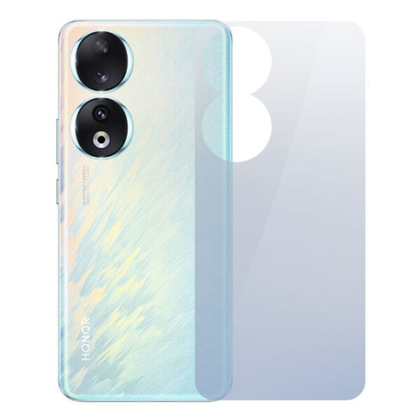 Folie InvisibleBack compatibila cu Honor 90, Protectie carcasa spate, Polimer siliconic, Adeziv premium, Montare usoara, Fara lichid, Regenerabila, Full Glue