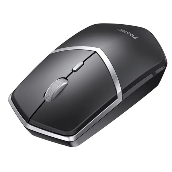 Mouse wireless Yesido, Design ergonomic, Culoare Negru