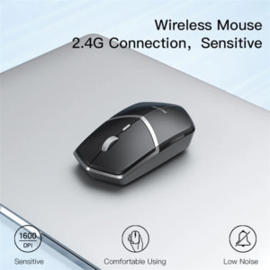 Mouse wireless Yesido, Design ergonomic, Culoare Negru