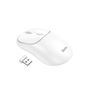 Mouse wireless Hoco Royal, Design ergonomic, Mod dual, Culoare Alb