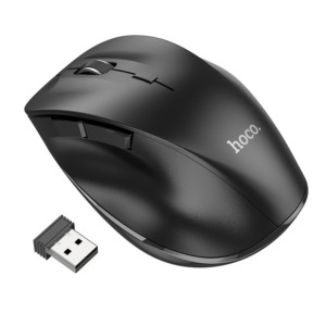 Mouse wireless Hoco Mystic, Design ergonomic, Mod dual, Negru