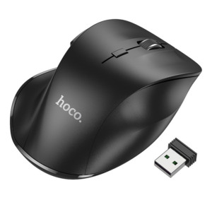 Mouse wireless Hoco Mystic, Design ergonomic, Mod dual, Negru