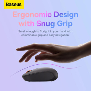 Mouse wireless Baseus Multipoint, Design ergonomic, Gri