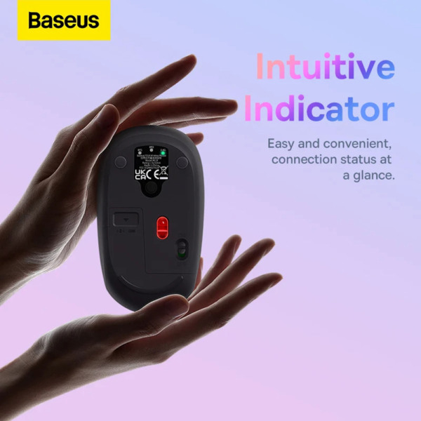 Mouse wireless Baseus Multipoint, Design ergonomic, Gri