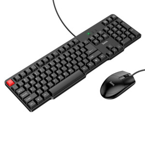 Set mouse si tastatura fir Hoco Perfect Precision , Design ergonomic, Negru