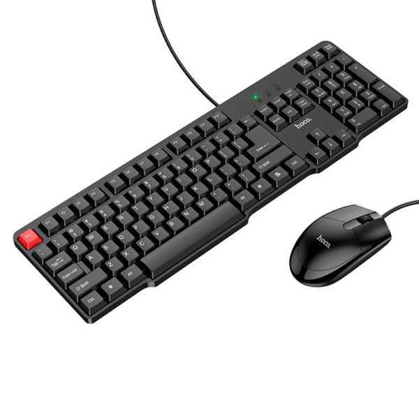 Set mouse si tastatura fir Hoco Perfect Precision , Design ergonomic, Negru