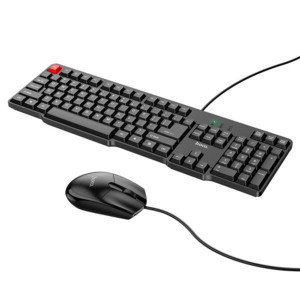 Set mouse si tastatura fir Hoco Perfect Precision , Design ergonomic, Negru