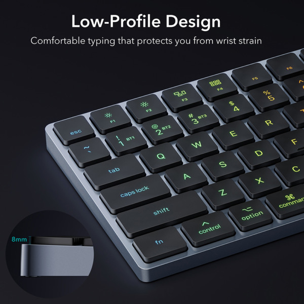 Tastatura wireless ESR Velocity Premium Elegance, Design ergonomic, Negru