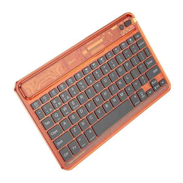 Tastatura wireless Hoco Discovery Edition, Design ergonomic, Portocaliu