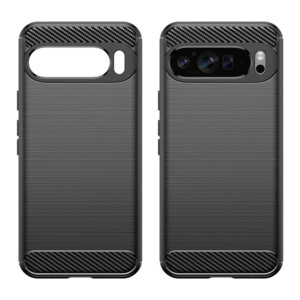 Husa Supreme Carbon compatibila cu Google Pixel 9 Pro, Protectie precisa, Design canelat, Margini ranforsate, Anti-amprente, Negru