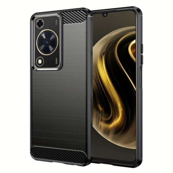 Husa Supreme Carbon compatibila cu Huawei Nova Y72, Protectie precisa, Design canelat, Margini ranforsate, Anti-amprente, Negru