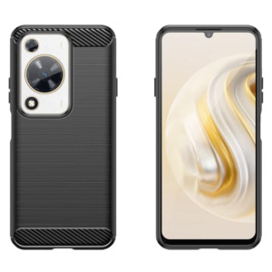 Husa Supreme Carbon compatibila cu Huawei Nova Y72, Protectie precisa, Design canelat, Margini ranforsate, Anti-amprente, Negru