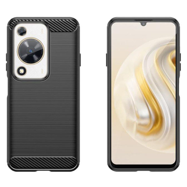 Husa Supreme Carbon compatibila cu Huawei Nova Y72, Protectie precisa, Design canelat, Margini ranforsate, Anti-amprente, Negru