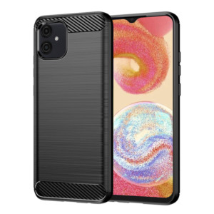 Husa Supreme Carbon compatibila cu Samsung Galaxy A04e / M04, Protectie precisa, Design canelat, Margini ranforsate, Anti-amprente, Negru