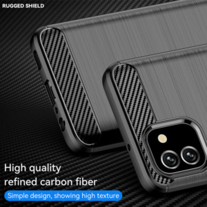 Husa Supreme Carbon compatibila cu Samsung Galaxy A04e / M04, Protectie precisa, Design canelat, Margini ranforsate, Anti-amprente, Negru