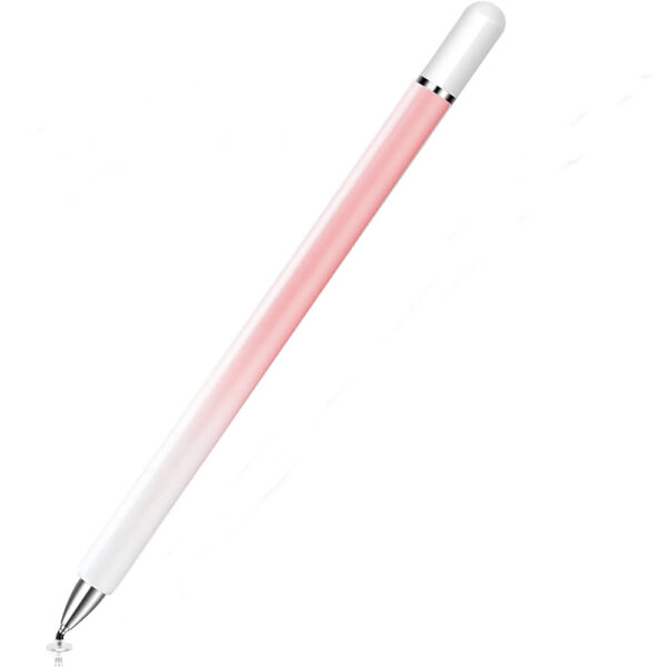 Stylus pen, Universal, Compatibil cu telefoane si tablete, TouchPen Glam, Compact, Confortabil, Ideal pentru scris si desen, Varf siliconic, Roz