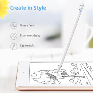 Stylus pen, Universal, Compatibil cu telefoane si tablete, ArtPen Create, Digital, Compact, Confortabil, Ideal pentru scris si desen, Cablu inclus, Alb - 6