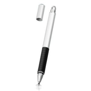 Stylus pen, Universal, Compatibil cu telefoane si tablete, TouchPen Classic, Compact, Confortabil, Ideal pentru scris si desen, Varf siliconic, Argintiu