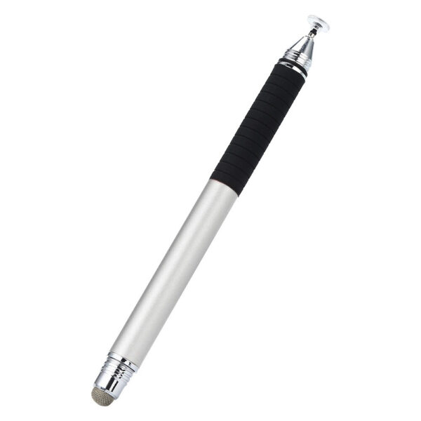 Stylus pen, Universal, Compatibil cu telefoane si tablete, TouchPen Classic, Compact, Confortabil, Ideal pentru scris si desen, Varf siliconic, Argintiu - 4