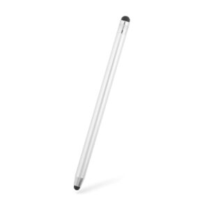 Stylus pen, Universal, Compatibil cu telefoane si tablete, TouchPen Swift, Compact, Confortabil, Ideal pentru scris si desen, Varf siliconic, Argintiu