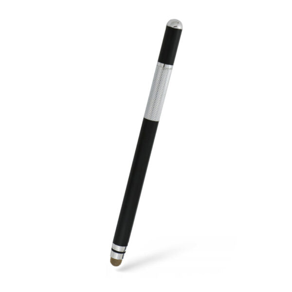 Stylus pen, Universal, Compatibil cu telefoane si tablete, TouchPen Duo, Compact, Confortabil, Ideal pentru scris si desen, Varf siliconic, Negru