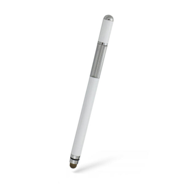 Stylus pen, Universal, Compatibil cu telefoane si tablete, TouchPen Duo, Compact, Confortabil, Ideal pentru scris si desen, Varf siliconic, Alb