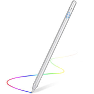 Stylus pen, Activ, Universal, Compatibil cu telefoane si tablete, SmartPen Prime, Compact, Confortabil, Ideal pentru scris si desen, Cablu inclus, Argintiu