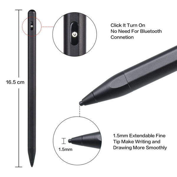 Stylus pen, Activ, Universal, Compatibil cu telefoane si tablete, SmartPen One, Compact, Confortabil, Ideal pentru scris si desen, Cablu inclus, Negru - 4