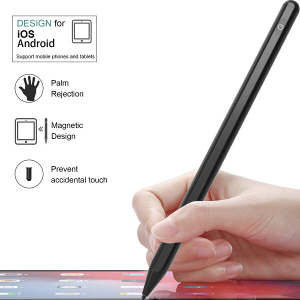 Stylus pen, Activ, Universal, Compatibil cu telefoane si tablete, SmartPen One, Compact, Confortabil, Ideal pentru scris si desen, Cablu inclus, Negru - 6