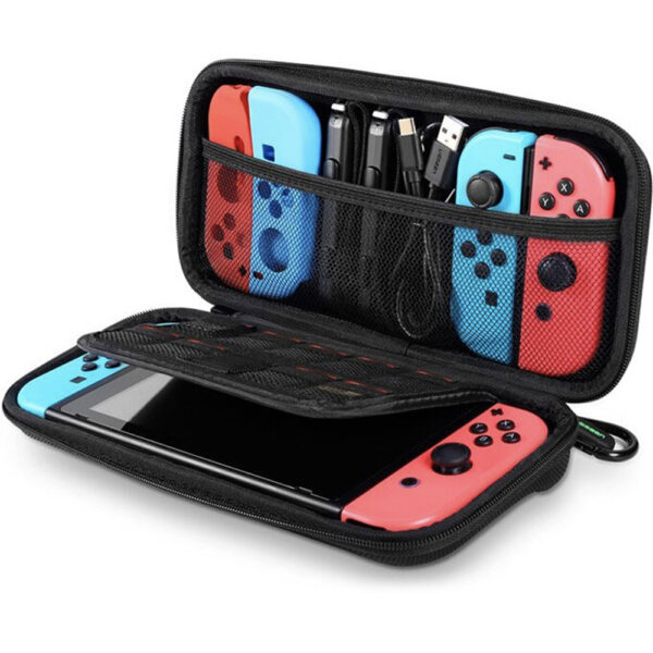 Husa tip geanta pentru Nintendo Switch, Compacta, Carabina, Fermoar dublu, Negru - 2