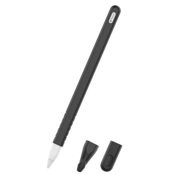 Husa Silicon pentru Apple Pencil 2, Protectie functionala, Aderenta sigura, Confortabila, Negru