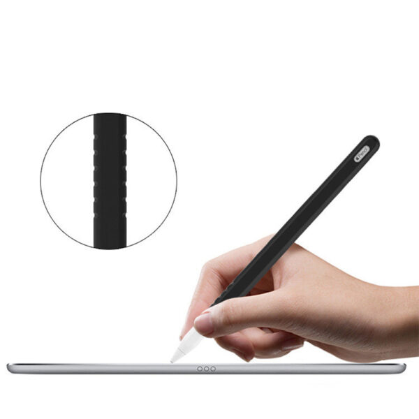 Husa Silicon pentru Apple Pencil 2, Protectie functionala, Aderenta sigura, Confortabila, Negru - 3