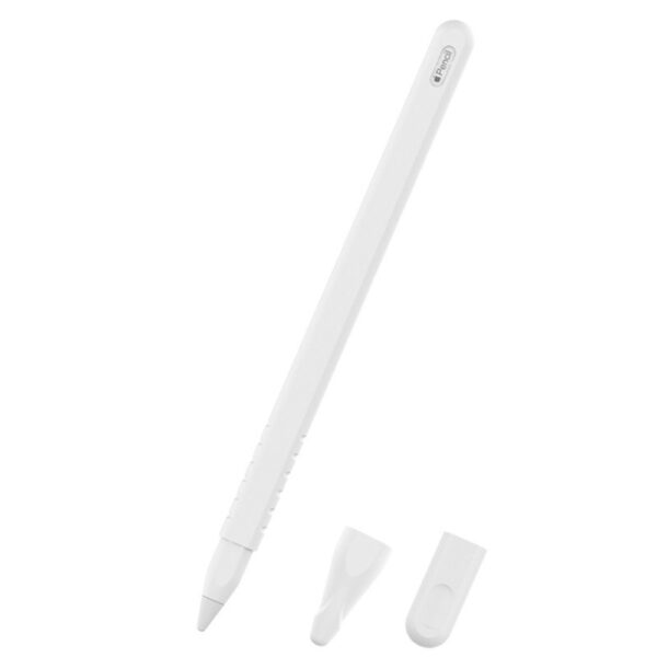 Husa Silicon pentru Apple Pencil 2, Protectie functionala, Aderenta sigura, Confortabila, Alb