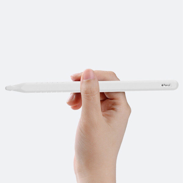 Husa Silicon pentru Apple Pencil 2, Protectie functionala, Aderenta sigura, Confortabila, Alb - 2