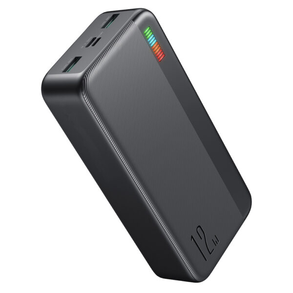 Baterie externa, Capacitate 30000 mAh, FONIX RePower Twist, Afisaj iluminat pentru nivelul bateriei, 2 x USB-A, 1 x USB-C, 1 x Micro-USB, Cablu USB la Type-C inclus, Negru - 2