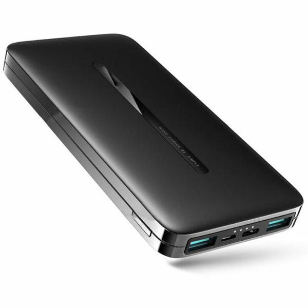 Baterie externa, Capacitate 10000 mAh, FONIX RePower Light, LED-uri pentru nivelul bateriei, 2 x USB-A, 1 x USB-C, 1 x Micro-USB, Negru