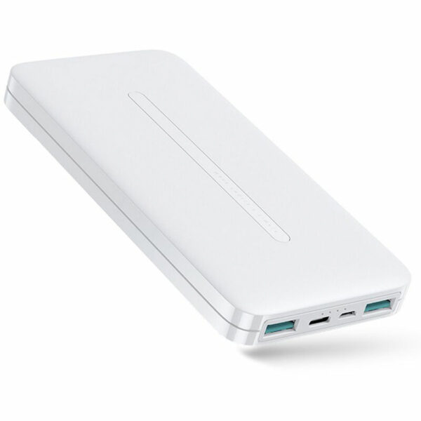 Baterie externa, Capacitate 10000 mAh, FONIX RePower Light, LED-uri pentru nivelul bateriei, 2 x USB-A, 1 x USB-C, 1 x Micro-USB, Alb