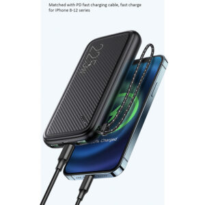 Baterie externa, Fast Charge 22.5W, FONIX RePower Adaptive Energy, Compatibil cu QuickCharge 3.0 si PD 3.0, Capacitate 10000 mAh, 2 x USB-A, 1 x USB-C, 1 x Micro-USB, Negru - 3