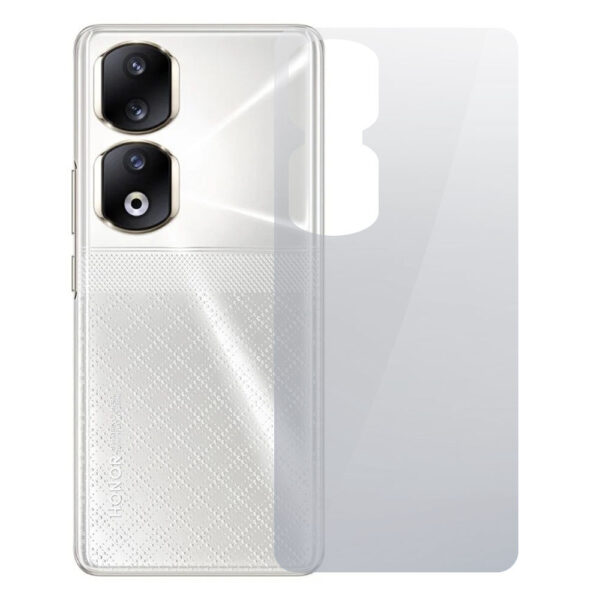 Folie Back Shield compatibila cu Honor 90 Pro, Protectie spate, Hidrogel in 3 straturi, Anti-ingalbenire, Anti-UV, Regenerabila, Anti-soc, Instalare usoara