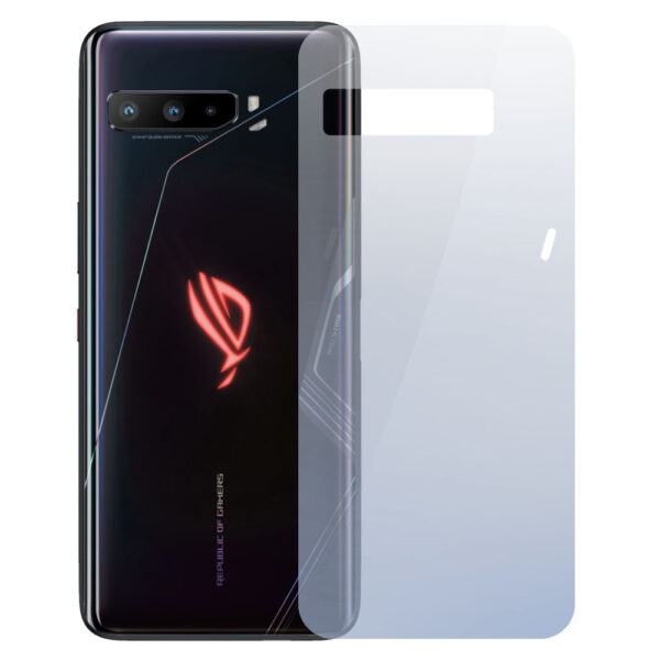 Folie InvisibleBack compatibila cu Asus ROG Phone 3 Strix Edition, Protectie carcasa spate, Polimer siliconic, Adeziv premium, Montare usoara, Fara lichid, Regenerabila, Full Glue