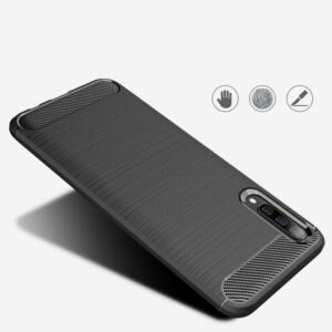 Set husa carbon cu folie compatibil cu Samsung Galaxy A30s, Antisoc, Efect Cooling, Protectie 360, Negru - 5