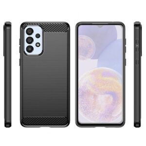 Set husa carbon cu folie compatibil cu Samsung Galaxy A23 4G, Antisoc, Efect Cooling, Protectie 360, Negru - 2