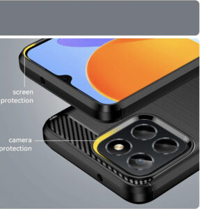 Set husa carbon cu folie compatibil cu Honor 70 Lite, Antisoc, Efect Cooling, Protectie 360, Negru - 5